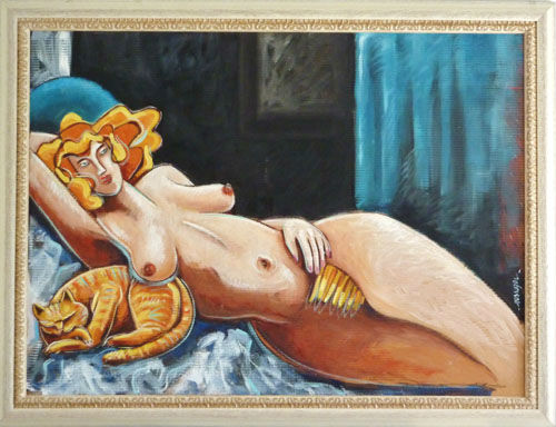 Mon odalisque absente, huile, toile, site, galerie, art contemporain, philippe messager